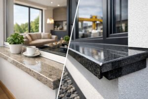 parapety granitowe Łódź zewnętrzne i wewnętrzne na wymiar z naturalnego kamienia