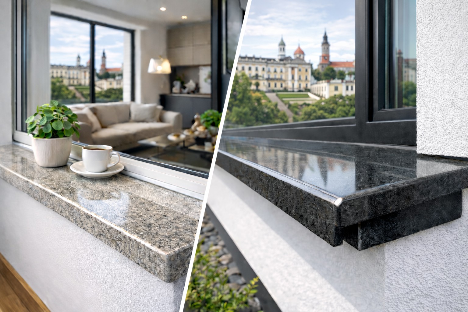 parapety granitowe Białystok wewnętrzne i zewnętrzne na wymiar z naturalnego kamienia