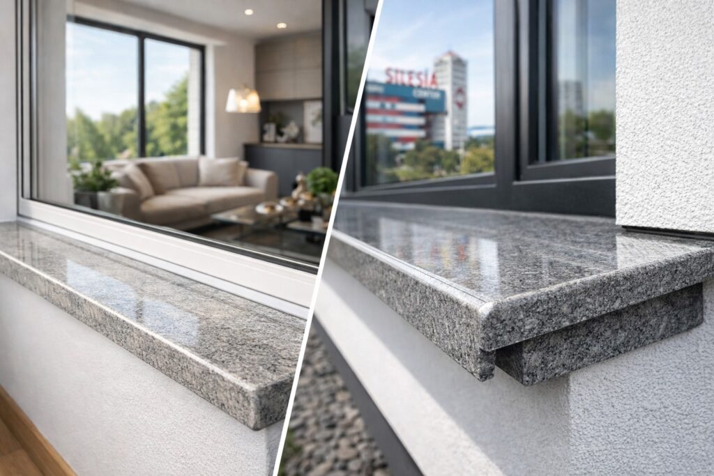 parapety granitowe Katowice zewnętrzne i wewnętrzne na wymiar z naturalnego kamienia