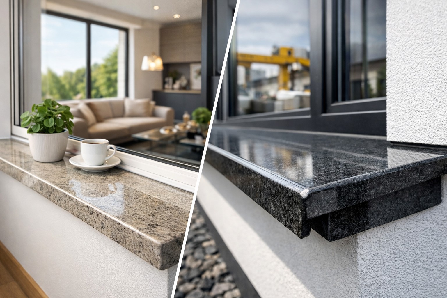 parapety granitowe Łódź zewnętrzne i wewnętrzne na wymiar z naturalnego kamienia